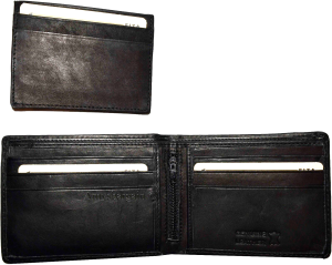Lot of 6 FIZA NY Leather men's Black wallet Billfold wallet 2 Bill slots in Box - Image 4