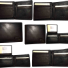 Lot of 6 FIZA NY Leather men's Black wallet Billfold wallet 2 Bill slots in Box