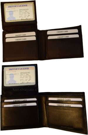 Lot of 6 Men's Bifold Calfskin leather wallet 2 Bill slots 7 card 1 ID Window BN - Image 4