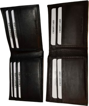 Lot of 6 Men's Bifold Calfskin leather wallet 2 Bill slots 7 card 1 ID Window BN - Image 7