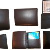 Lot of 6 New Trifold Leather Man’s wallet 2 ID 2 bill slots Black 6 card wallet