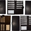 Lot of 6 leather checkbook cover Black credit card ID wallet 19 Cards Brand New