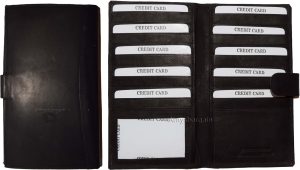 Lot of 6 leather checkbook cover Black credit card ID wallet 19 Cards Brand New - Image 7