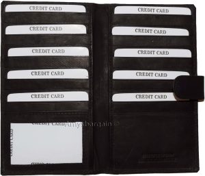 Lot of 6 leather checkbook cover Black credit card ID wallet 19 Cards Brand New - Image 9