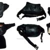 Lot of 6 new leather waist pouch. black waist bag leather bag new fanny pack
