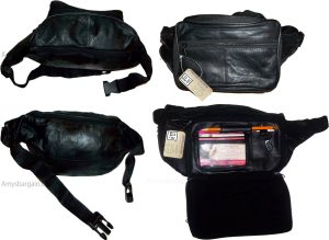 Lot of 6 new leather waist pouch. black waist bag leather bag new fanny pack - Image 4