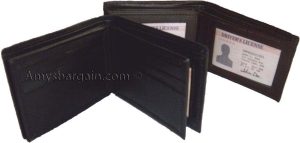 Man's Leather Wallet 9 Card Holder 3 ID windows Billfold Leather wallet - Image 10
