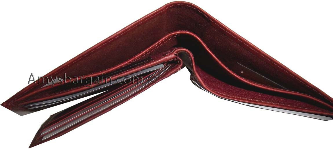 Man's leather Bifold wallet ID case 3 bill pockets wallet 6 Card slot New wallet - Image 13