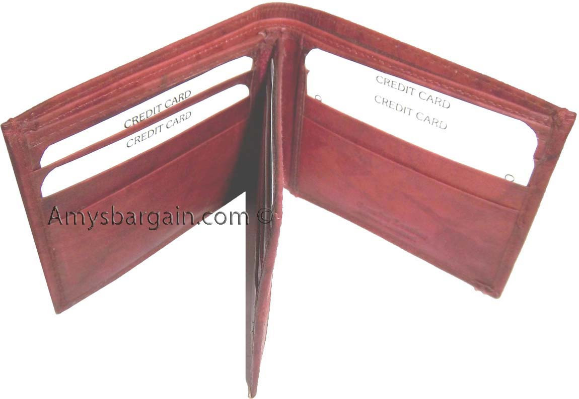 Man's leather Bifold wallet ID case 3 bill pockets wallet 6 Card slot New wallet - Image 6