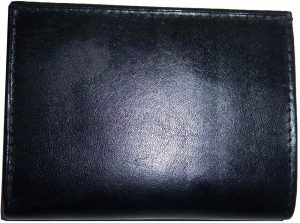 Man’s wallet Trifold Leather transparent window 2 bill spaces 6 cards br new - Image 11