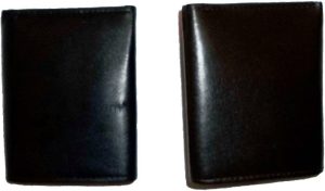 Man’s wallet Trifold Leather transparent window 2 bill spaces 6 cards br new - Image 5