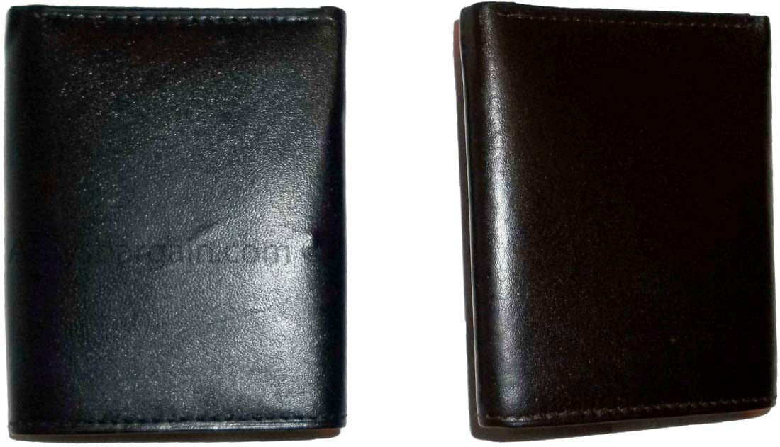 Man’s wallet Trifold Leather transparent window 2 bill spaces 6 cards br new - Image 6