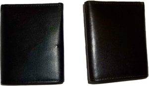 Man’s wallet Trifold Leather transparent window 2 bill spaces 6 cards br new - Image 7