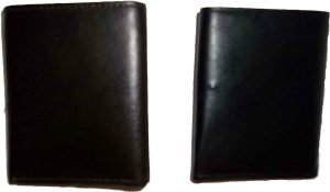 Man’s wallet Trifold Leather transparent window 2 bill spaces 6 cards br new - Image 8