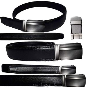 Men’s Belt Genuine leather Automatic track belt Dress casual Fashion belt up 50" - Image 4