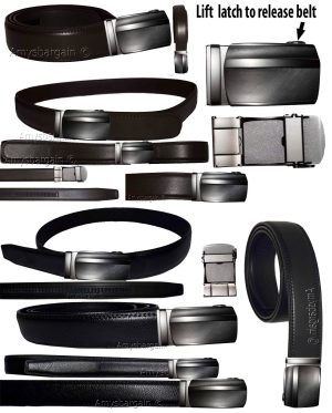 Men’s Belt Genuine leather Automatic track belt Dress casual Fashion belt up 50"