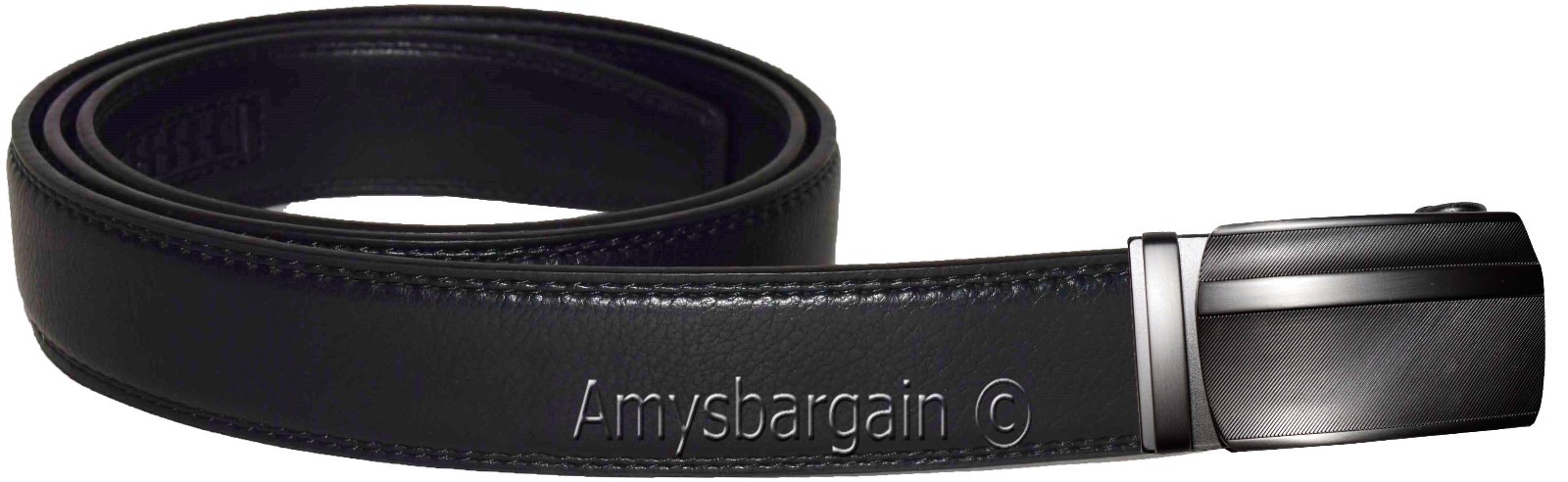Men’s Belt Genuine leather Automatic track belt Dress casual Fashion belt up 50" - Image 5