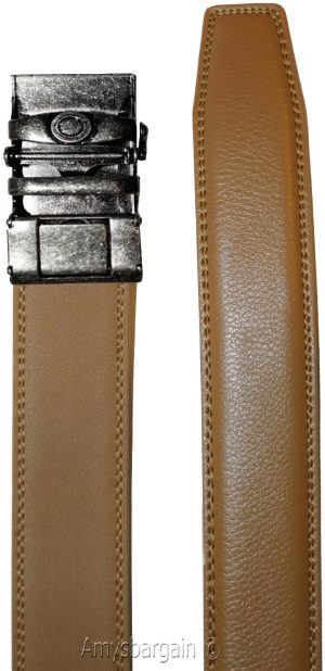Men's Belt. Size 30" Leather Dress Belt. Auto Lock Crocodile Skin Printed Buckle - Image 11