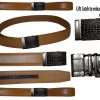 Men's Belt. Size 30" Leather Dress Belt. Auto Lock Crocodile Skin Printed Buckle