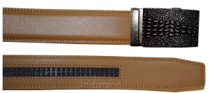 Men's Belt. Size 30" Leather Dress Belt. Auto Lock Crocodile Skin Printed Buckle - Image 12