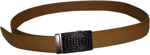 Men's Belt. Size 30" Leather Dress Belt. Auto Lock Crocodile Skin Printed Buckle - Image 4