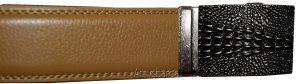 Men's Belt. Size 30" Leather Dress Belt. Auto Lock Crocodile Skin Printed Buckle - Image 8