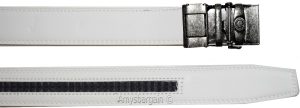 Men's Belt. Size 30" Leather Dress Belt. Auto Lock Crocodile Skin Printed Buckle - Image 12