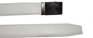 Men's Belt. Size 30" Leather Dress Belt. Auto Lock Crocodile Skin Printed Buckle - Image 4