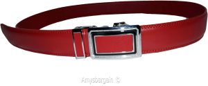 Men’s Belt XL Red Leather Automatic lock Dress / Casual belt adjustable belt - Image 5
