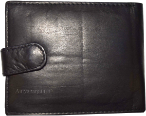 Men's Bi-fold Leather Wallet 9 Card spaces ID window Black Billfold Wallet bnwt - Image 6