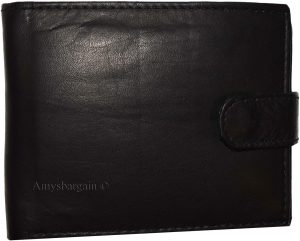 Men's Bi-fold Leather Wallet 9 Card spaces ID window Black Billfold Wallet bnwt - Image 8