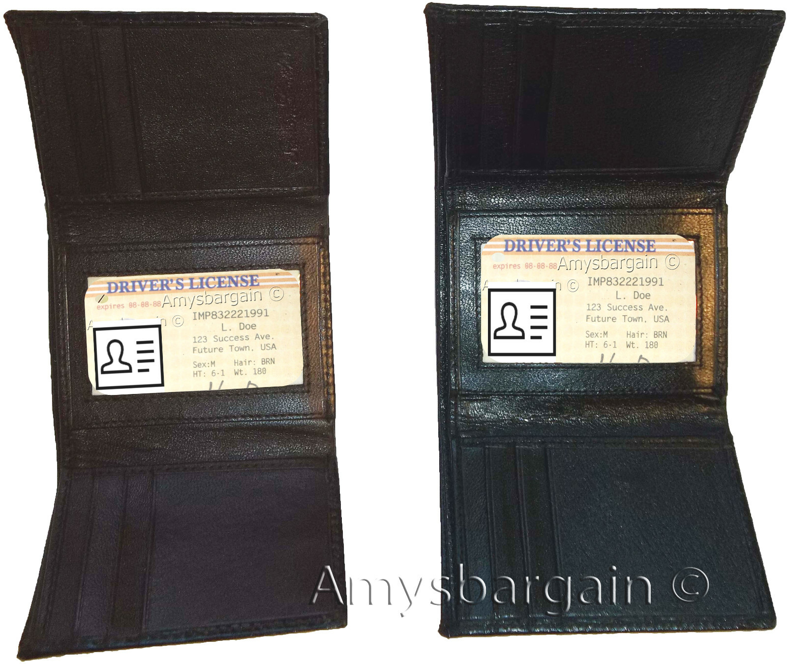 Men's Crocodile skin Printed Leather Wallet Trifold wallet ID 9 card 2 bill slot - Image 11