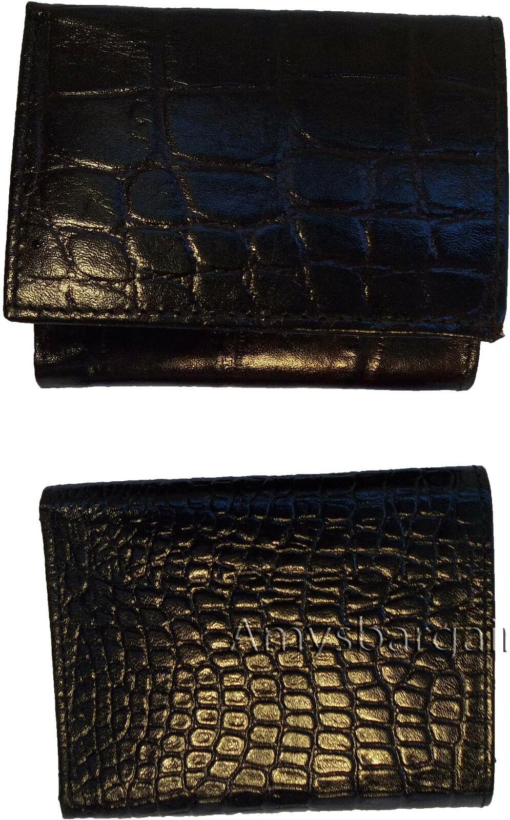 Men's Crocodile skin Printed Leather Wallet Trifold wallet ID 9 card 2 bill slot - Image 10