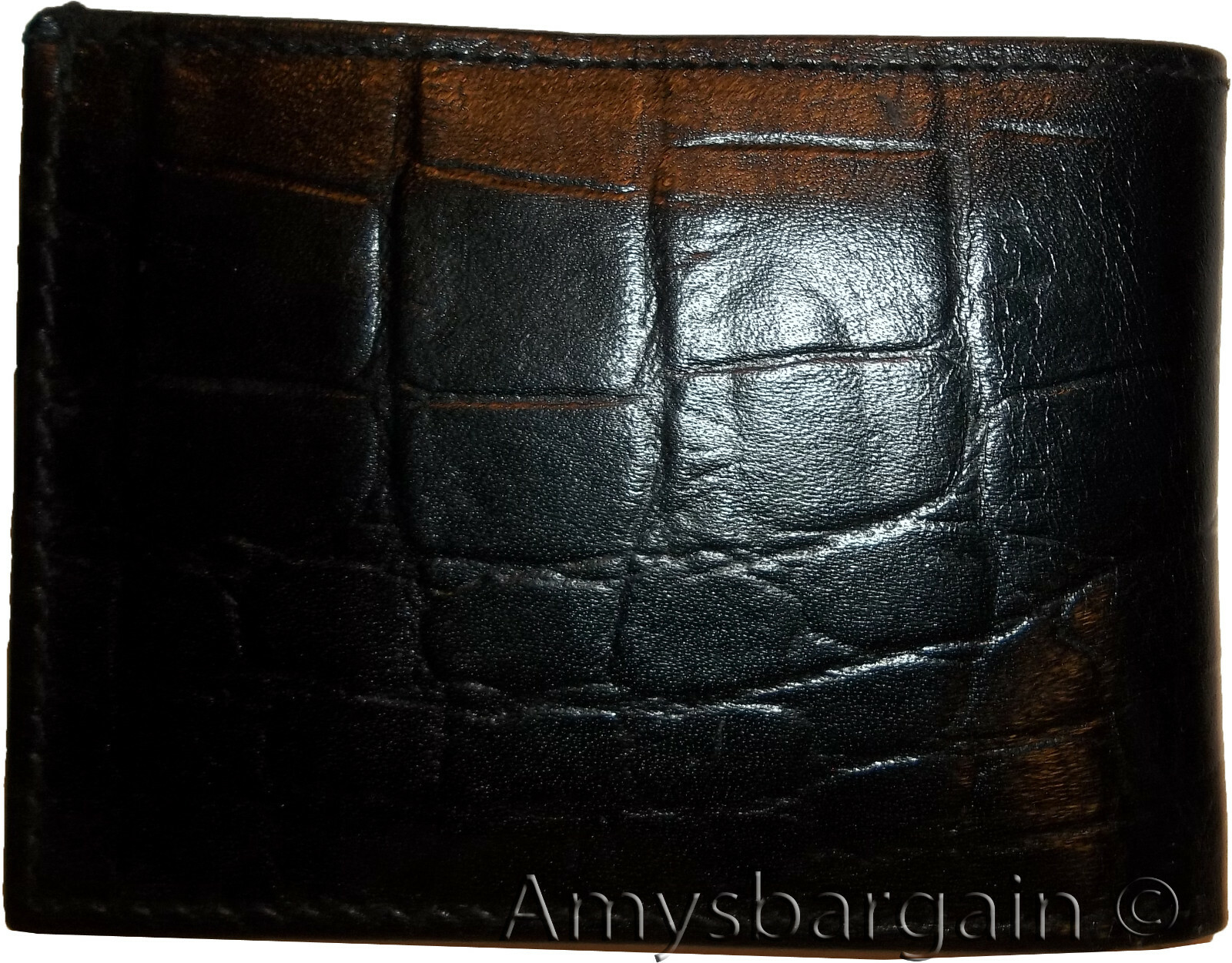 Men's Crocodile skin printed leather man's bi-fold wallet 9 card+ID BR New Style - Image 10