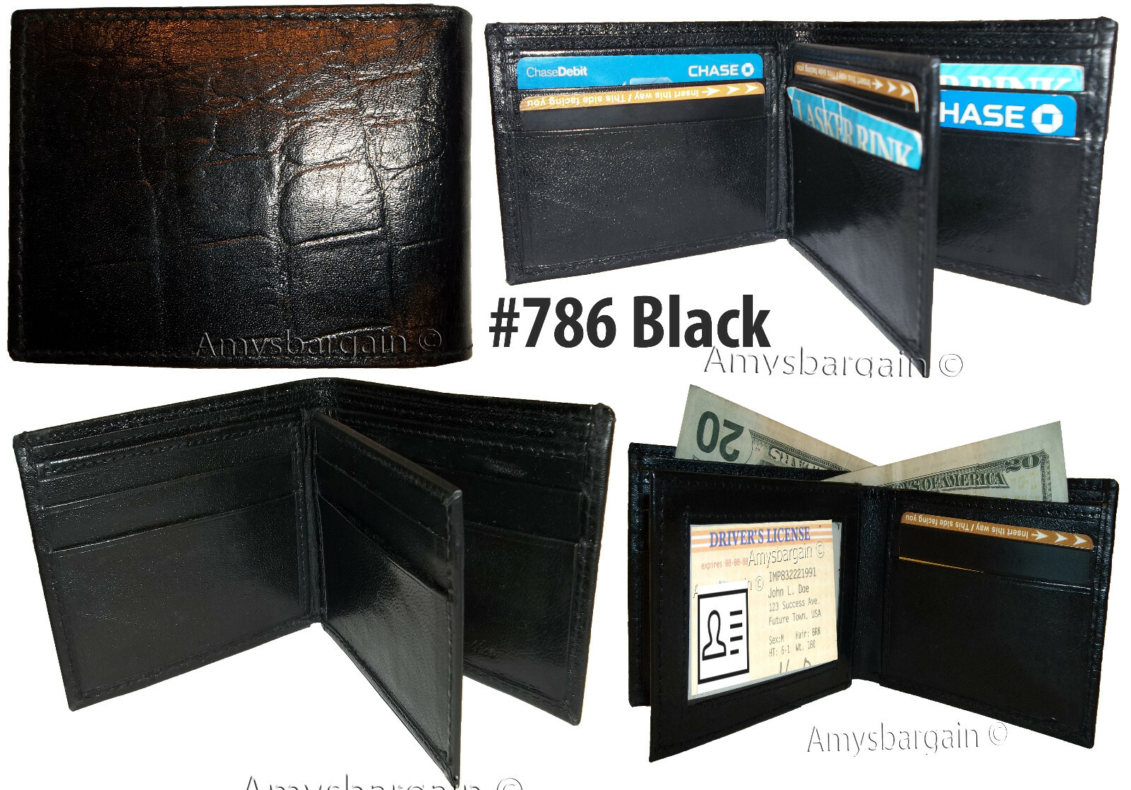 Men's Crocodile skin printed leather man's bi-fold wallet 9 card+ID BR New Style