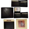 Men's Leather Bifold wallet Zip Pocket 2 Bill slot 9 Card 2 ID Lot of 2 in Box