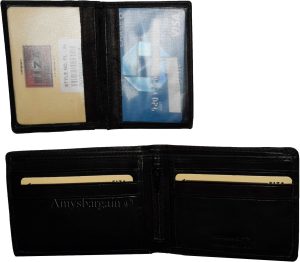 Men's Leather Bifold wallet Zip Pocket 2 Bill slot 9 Card 2 ID Lot of 2 in Box - Image 3