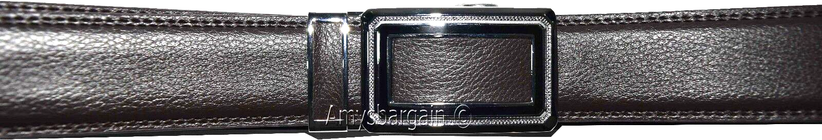 Men's Leather Dress Belt. Automatic Lock belt buckle, Men's Quick lock belt 50" - Image 3