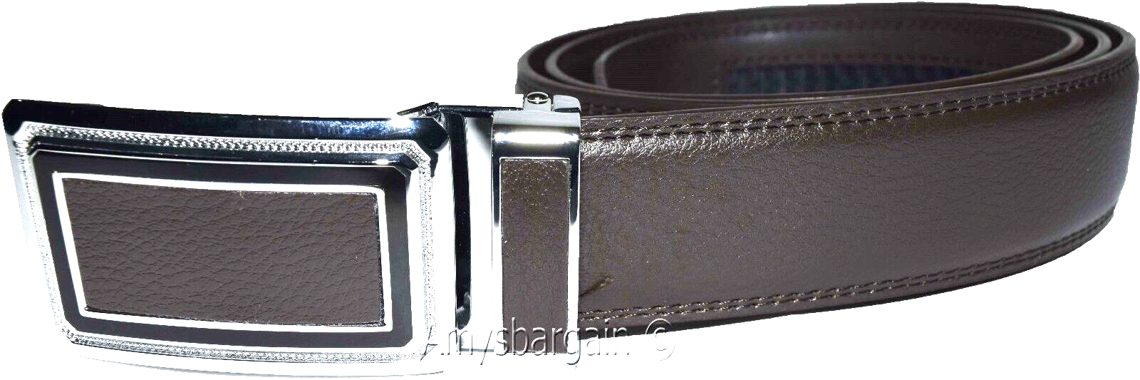 Men's Leather Dress Belt. Automatic Lock belt buckle, Men's Quick lock belt 50" - Image 9