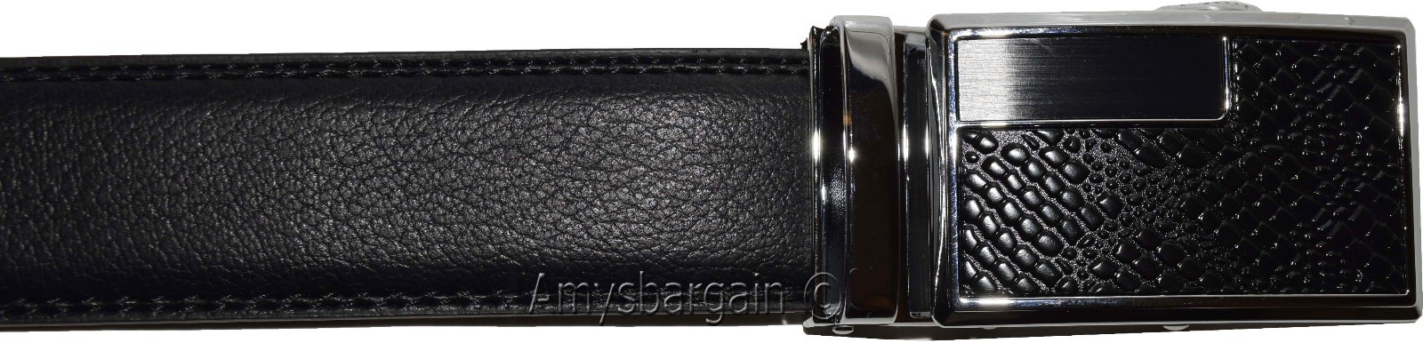Men's Leather Dress Belt (XL) Auto Lock belt, Men's Black Quick lock belt S7867S - Image 11