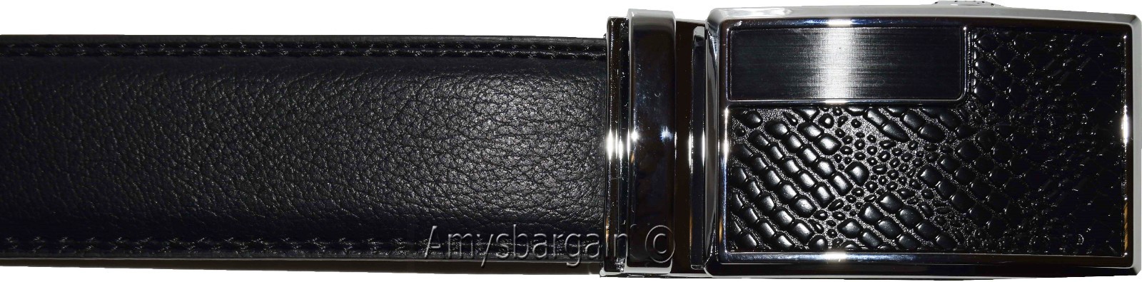 Men's Leather Dress Belt (XL) Auto Lock belt, Men's Black Quick lock belt S7867S - Image 12