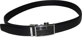 Men's Leather Dress Belt (XL) Auto Lock belt, Men's Black Quick lock belt S7867S