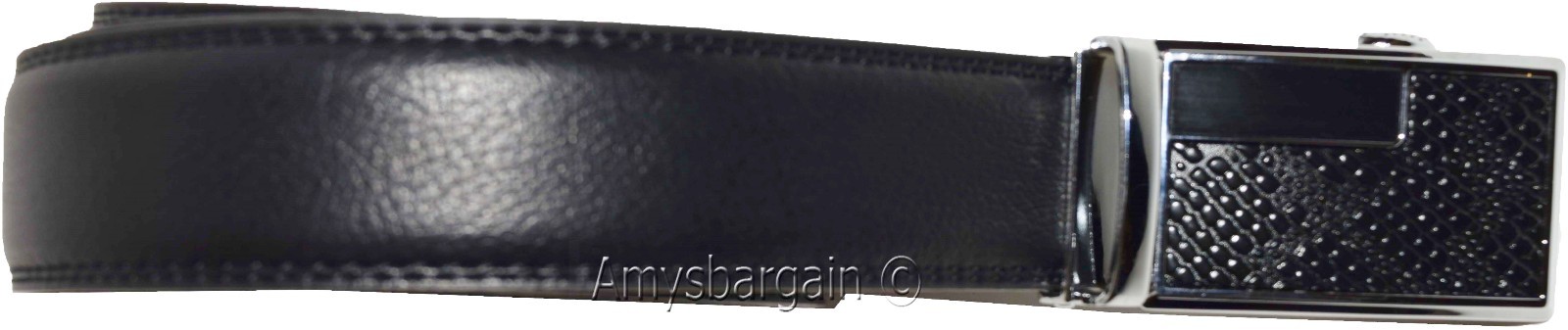 Men's Leather Dress Belt (XL) Auto Lock belt, Men's Black Quick lock belt S7867S - Image 6