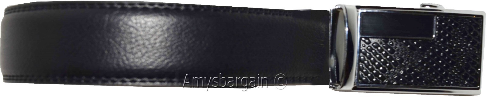 Men's Leather Dress Belt (XL) Auto Lock belt, Men's Black Quick lock belt S7867S - Image 7
