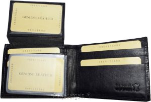 Men's Leather Wallet Black Crocodile Skin Printed leather wallet BR New In Box - Image 11