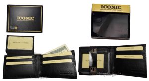 Men's Leather Wallet Black Crocodile Skin Printed leather wallet BR New In Box - Image 5