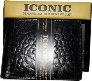 Men's Leather Wallet Black Crocodile Skin Printed leather wallet BR New In Box - Image 6