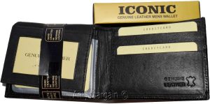 Men's Leather Wallet Black Crocodile Skin Printed leather wallet BR New In Box - Image 9