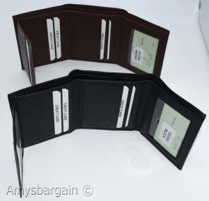 Men's RFID genuine leather trifold wallet secure IDs credit cards br new in box - Image 5
