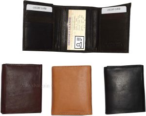 Men's Trifold Leather Wallet Unbranded Tan wallet 1 ID 6 card 2 bill slots - Image 3